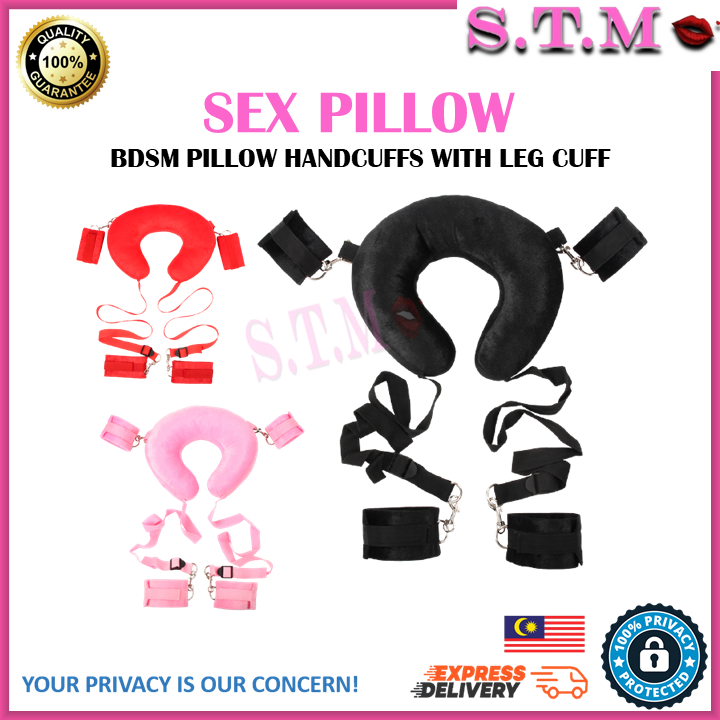 BDSM Sex Pillow – Bondage Pillow with Handcuffs & Leg Cuffs for Couples