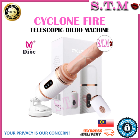 𝐇𝐀𝐍𝐃𝐒-𝐅𝐑𝐄𝐄 Cyclone Fire Telescopic Dildo Machine – Powerful Thrusting Vibrator for Women