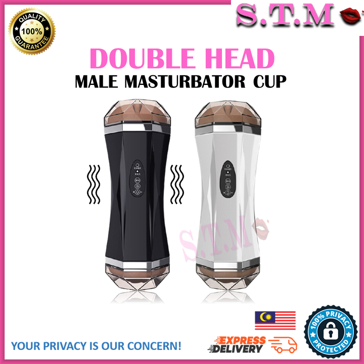 Double Hole Smart 2-in-1 Vibrating Masturbator with Sound for Men