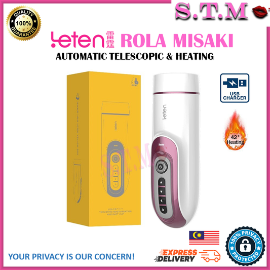 LETEN AV Rola Misaki Rechargeable Automatic Telescopic Male Masturbator Cup