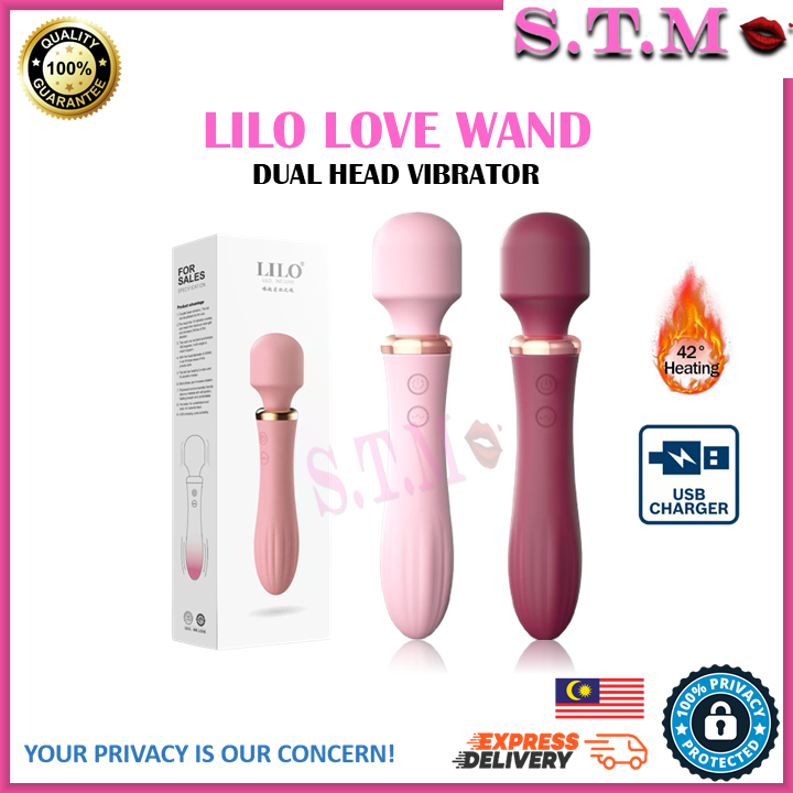 LILO "Love Wand" Dual-Head Vibrator Rechargeable Multi-Speed AV Massager for Women