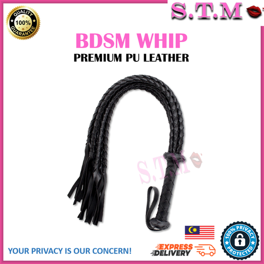 Premium PU Leather BDSM Whip – Flogging & Bondage Restraint Toy