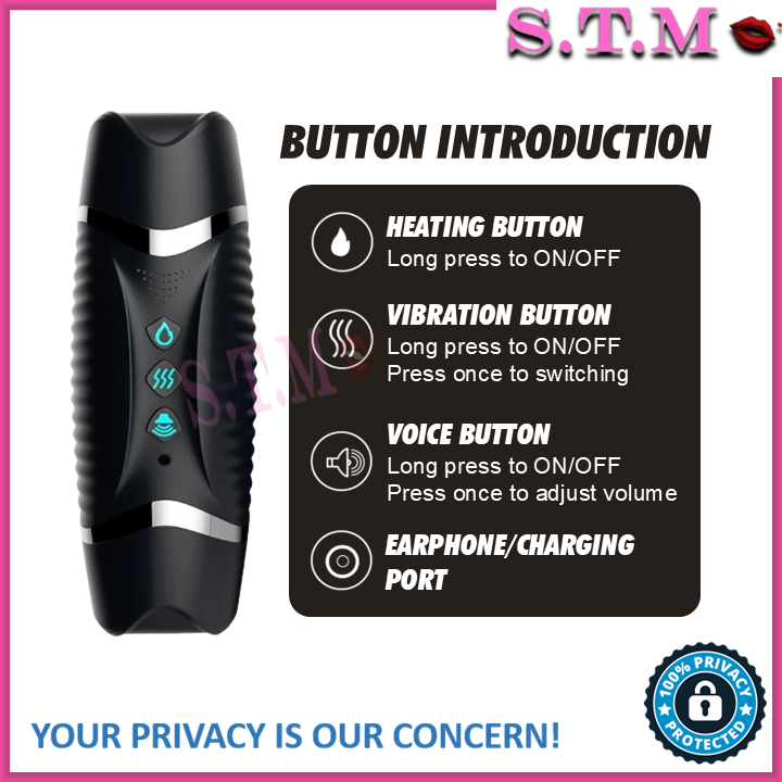 JIUAI Black Hole Dual Head Heating Function Masturbation Cup With Women Moaning Voice