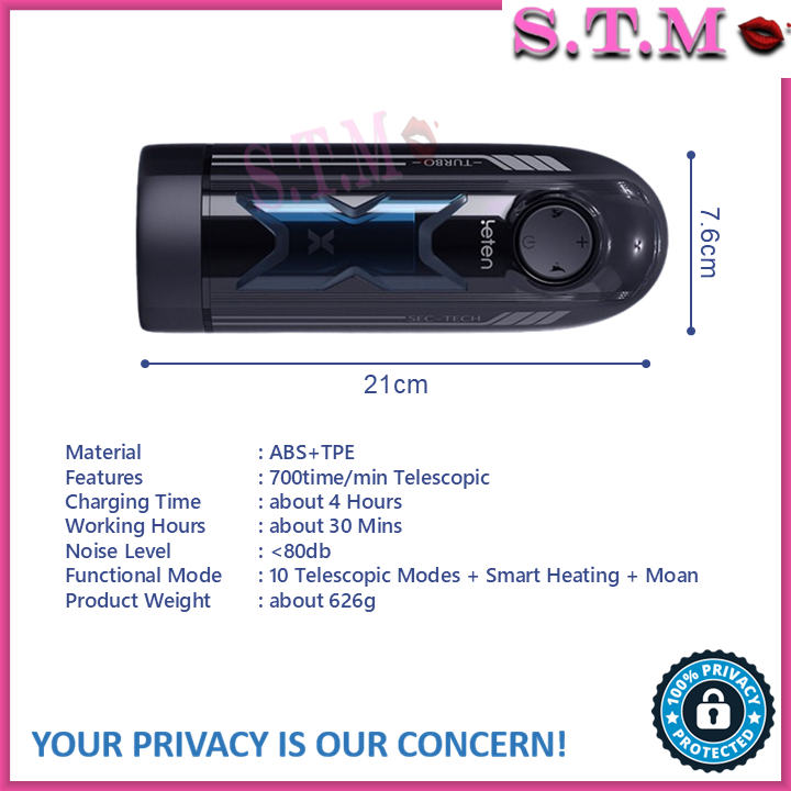 LETEN X-TURBO Male Masturbator Telescopic Piston Auto Heating Moan