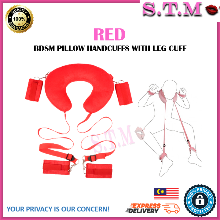 BDSM Sex Pillow – Bondage Pillow with Handcuffs & Leg Cuffs for Couples