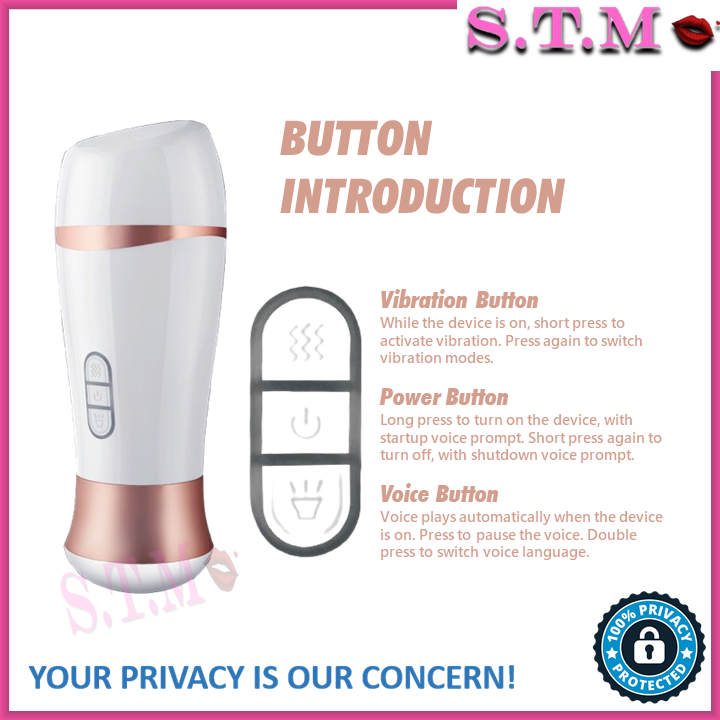 MIZZZEE Automatic Masturbation Cup with 5 Languages Sound - New Little Love Cup