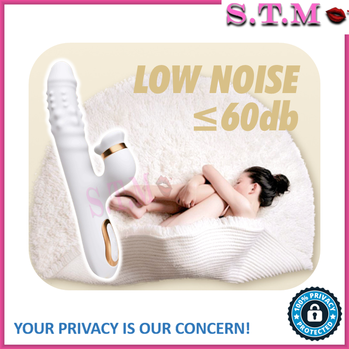 JIUAI BEAD SPIN Dual G Spot Clitoral Vibrator Thrusting & Rotating Dildo Shape AV Massager With Tongue Licking