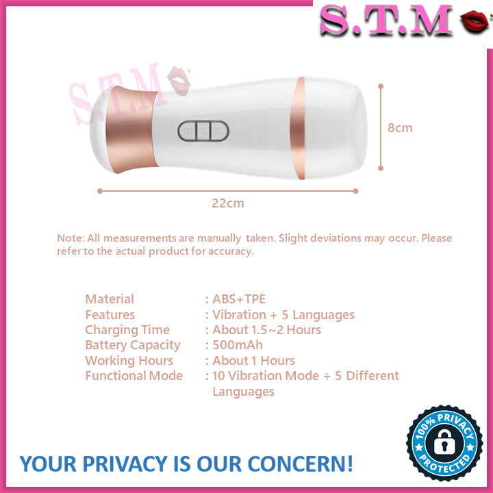 MIZZZEE Automatic Masturbation Cup with 5 Languages Sound - New Little Love Cup