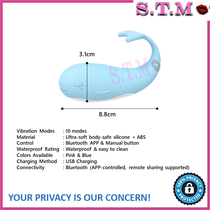 App-Controlled Whale Vibrator – 10 Vibration Modes & USB Rechargeable