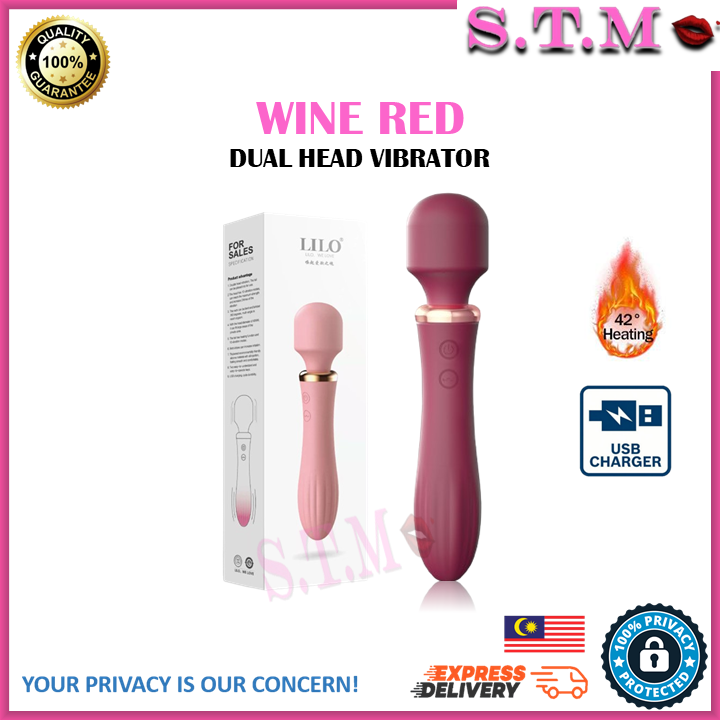 LILO "Love Wand" Dual-Head Vibrator Rechargeable Multi-Speed AV Massager for Women