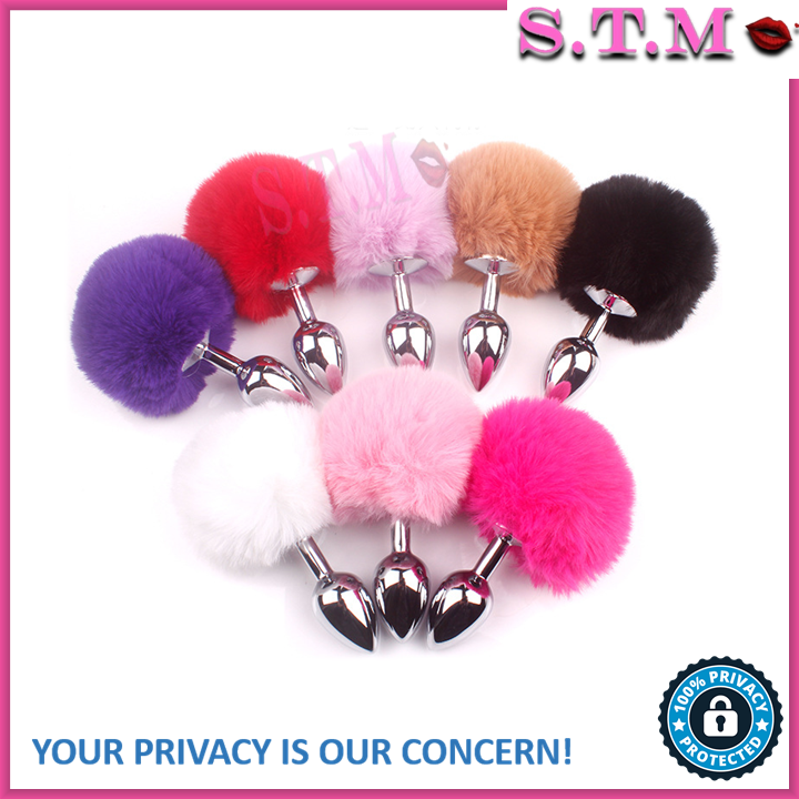 Fluffy Tail Anal Teaser - Stainless Steel Rabbit Tail Plug