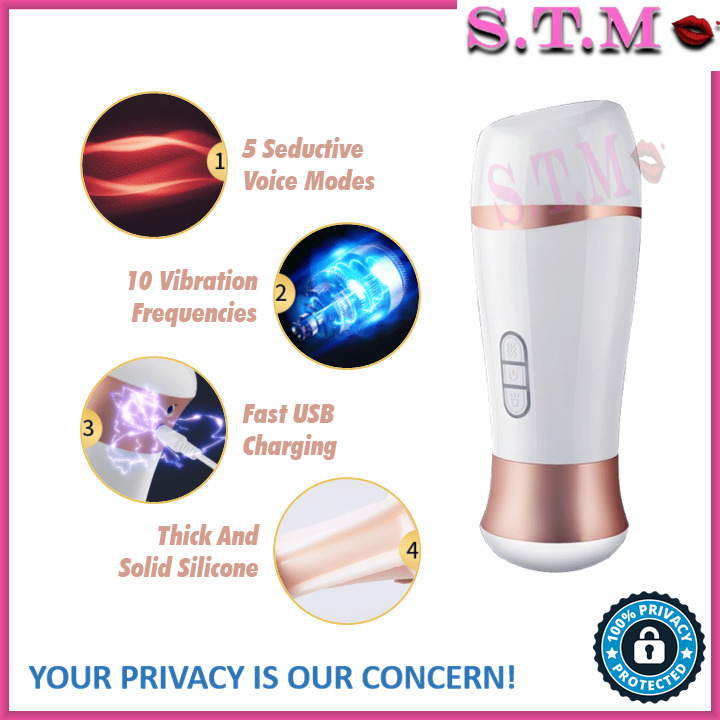 MIZZZEE Automatic Masturbation Cup with 5 Languages Sound - New Little Love Cup