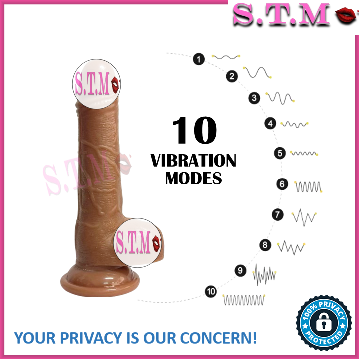 Wired Realistic Thrusting Dildo – Full Silicone, 10 Vibration Modes, 42°C Heating & Telescopic Motion