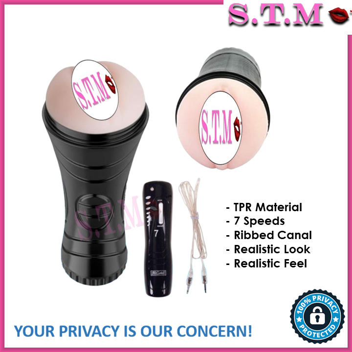 7 SPEED Realistic Fake Pussy Fleshlight Masturbator Cup With Strong Vibration