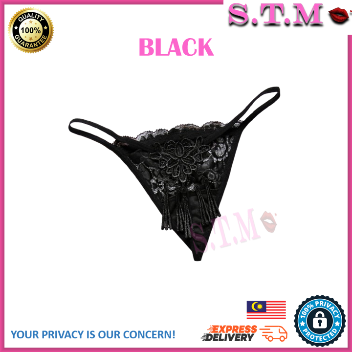 Sexy Lace Underwear Women Thong Bow hollow Panties T Back
