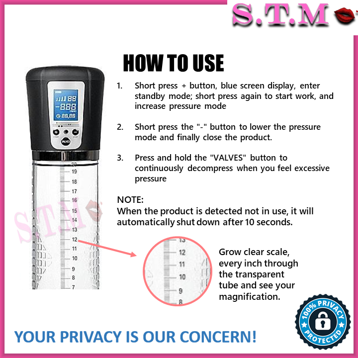 LCD Penis Pump – USB Rechargeable Vacuum Enlargement Pump for Men