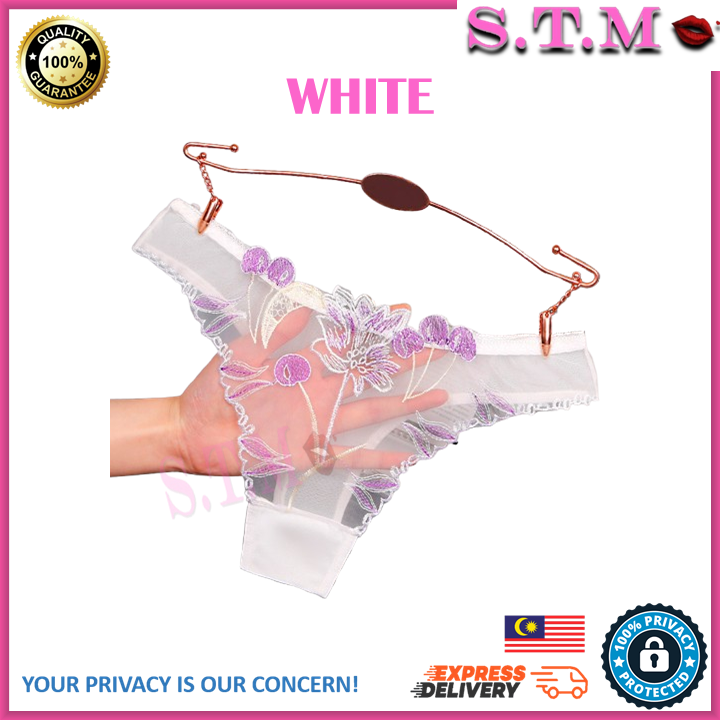 Sexy Transparent Embroidery Panties Women's Underwear