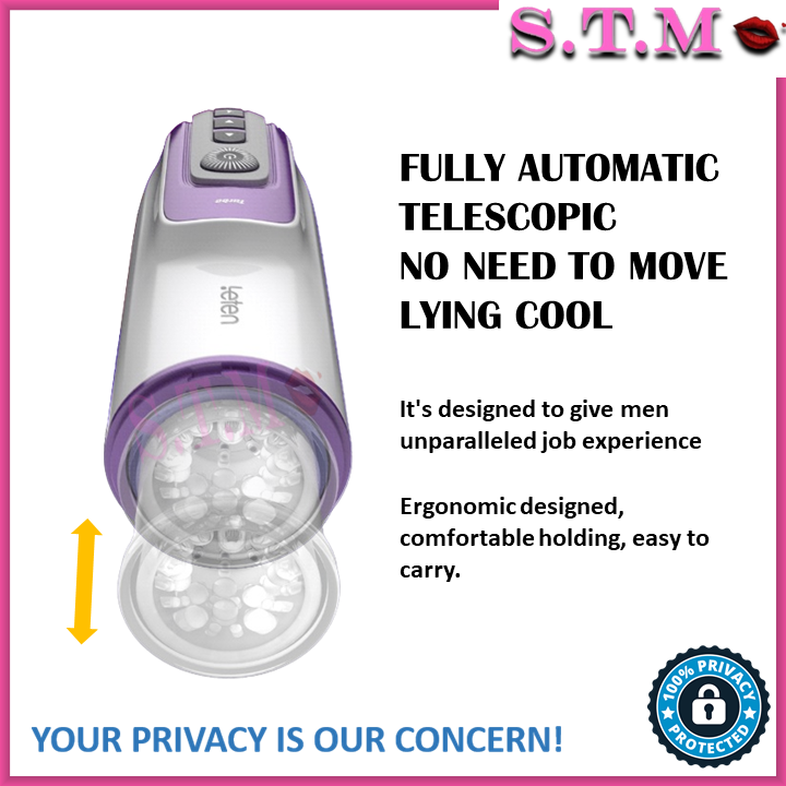 LETEN AV Rola Misaki Rechargeable Automatic Telescopic Male Masturbator Cup