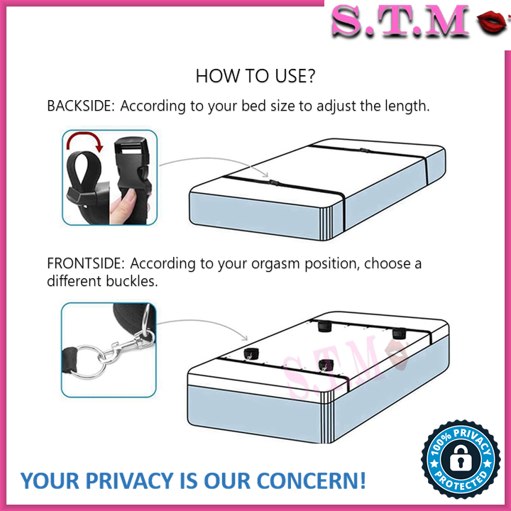 BDSM Bondage Strap Restraints – Adjustable Bed & Couples Play Set