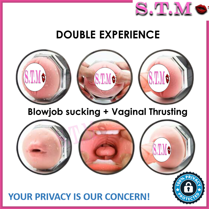 Double Hole Smart 2-in-1 Vibrating Masturbator with Sound for Men
