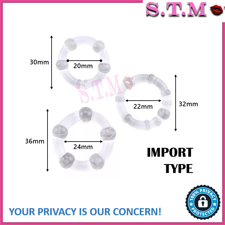 3-Size Beaded Silicone Penis Ring – Long-Lasting Delay & Stamina Control