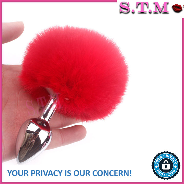 Fluffy Tail Anal Teaser - Stainless Steel Rabbit Tail Plug