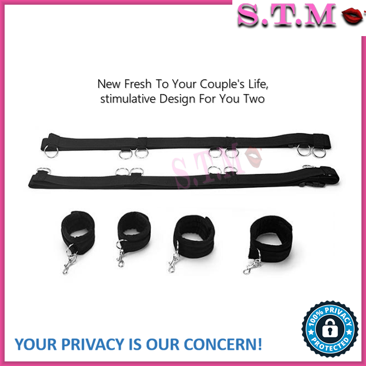 BDSM Bondage Strap Restraints – Adjustable Bed & Couples Play Set
