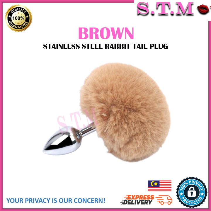 Fluffy Tail Anal Teaser - Stainless Steel Rabbit Tail Plug