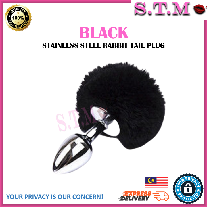 Fluffy Tail Anal Teaser - Stainless Steel Rabbit Tail Plug
