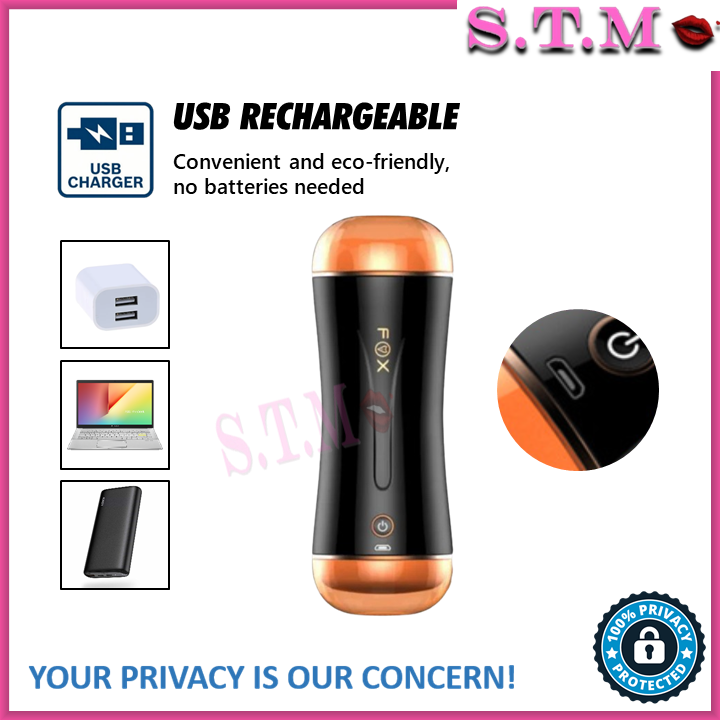 FOX 2-Sided Automatic Male Masturbator Dual Head Men Masturbation Cup