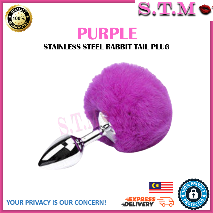 Fluffy Tail Anal Teaser - Stainless Steel Rabbit Tail Plug