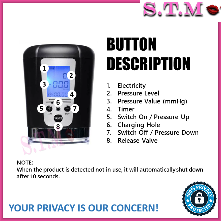 LCD Penis Pump – USB Rechargeable Vacuum Enlargement Pump for Men