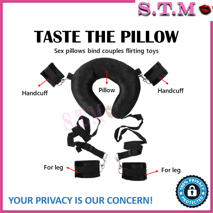 BDSM Sex Pillow – Bondage Pillow with Handcuffs & Leg Cuffs for Couples