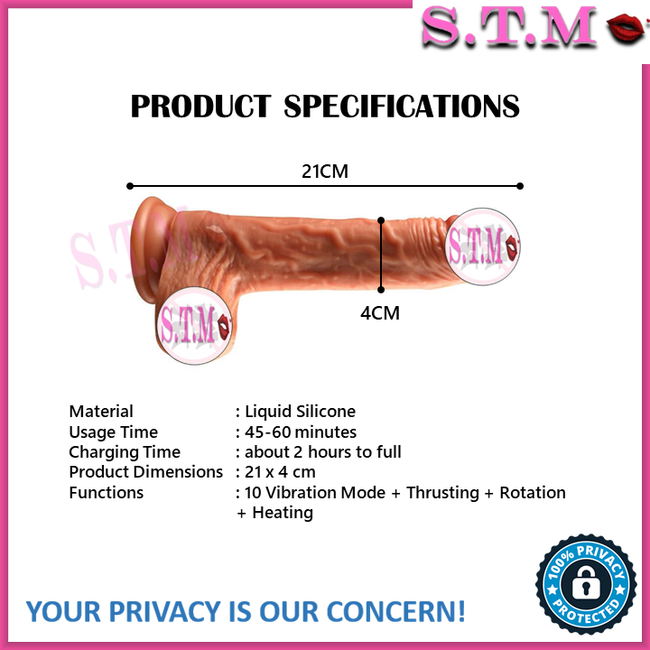 4in1 Realistic Thrusting Dildo Vibrator Skin Feeling 10 Vibration Mode With Remote Control