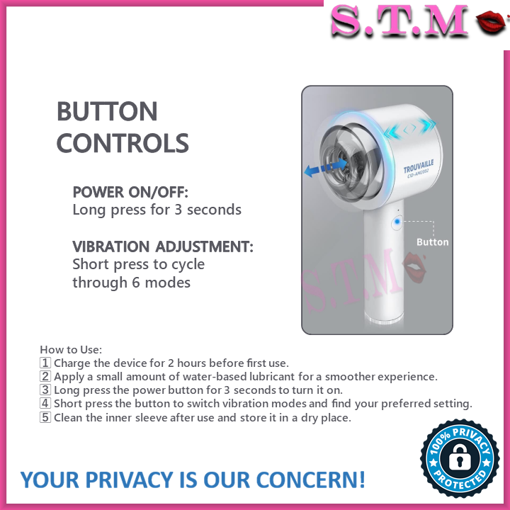 TROUVAILLE Automatic Masturbator – Strong Vibration & USB Rechargeable