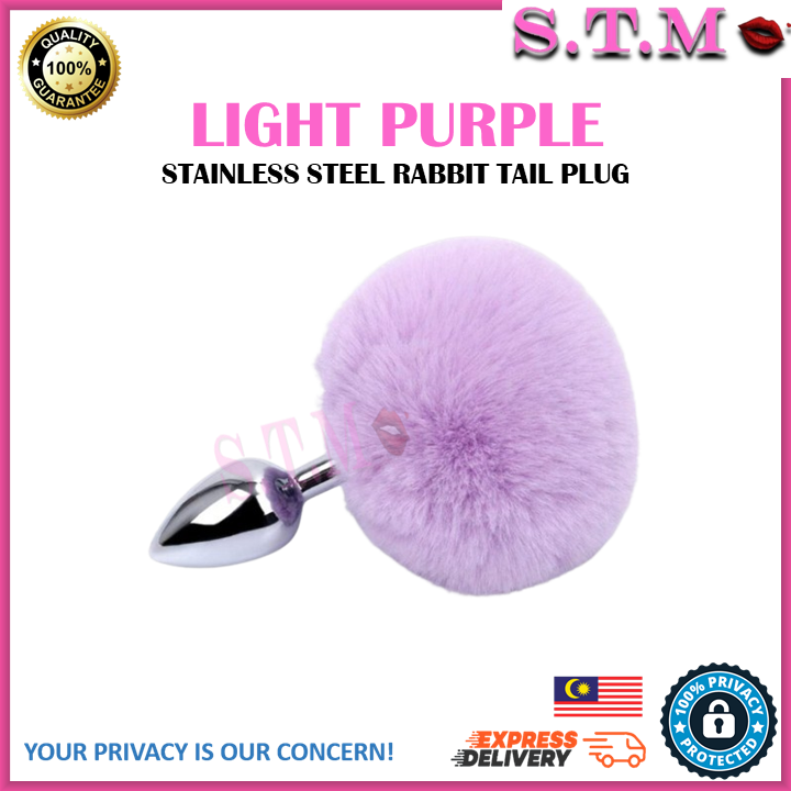 Fluffy Tail Anal Teaser - Stainless Steel Rabbit Tail Plug
