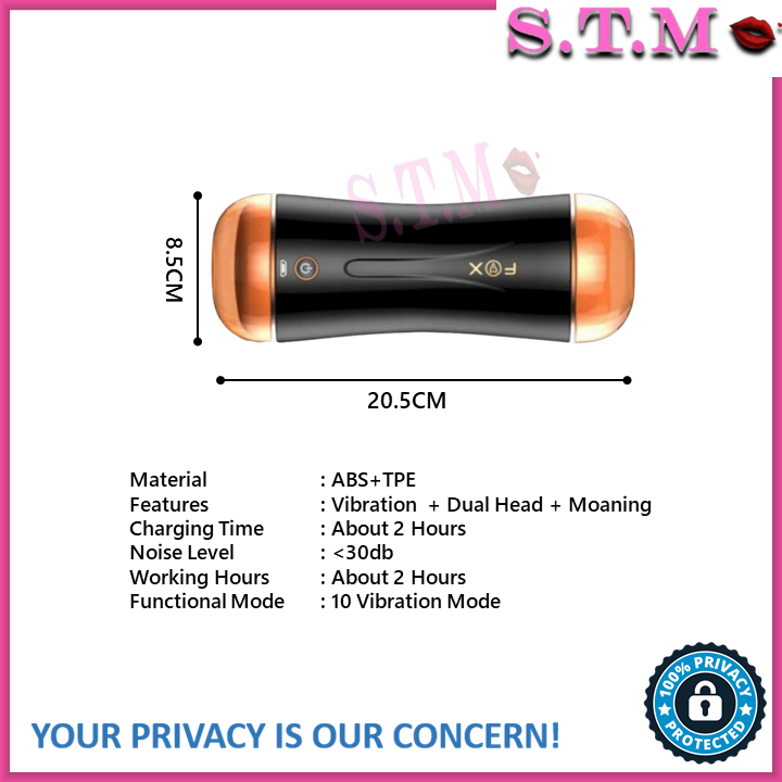 FOX 2-Sided Automatic Male Masturbator Dual Head Men Masturbation Cup