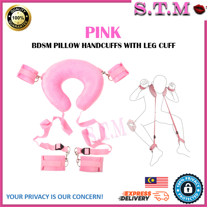 BDSM Sex Pillow – Bondage Pillow with Handcuffs & Leg Cuffs for Couples