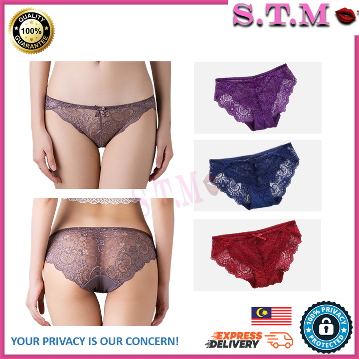 Transparent Lace Sexy Panties Ladies Seamless Thongs Hollow Briefs Low Waist Underwear