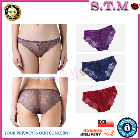 Transparent Lace Sexy Panties Ladies Seamless Thongs Hollow Briefs Low Waist Underwear