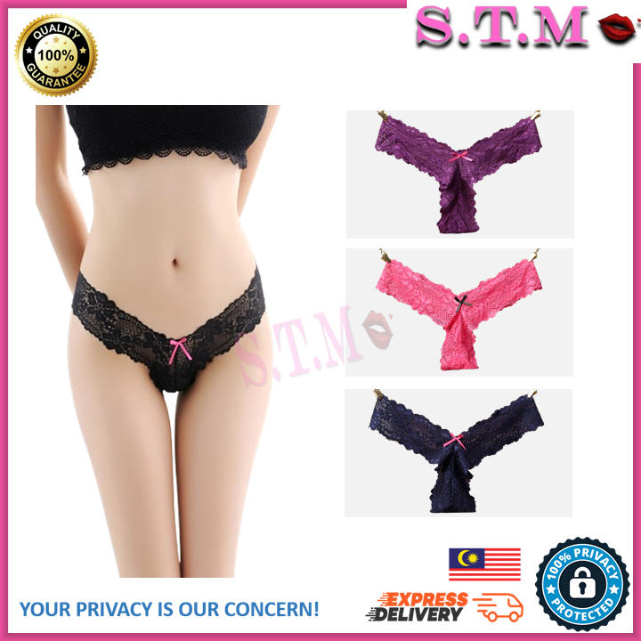 Women Sexy G String Transparent Lace Underwear Hollow Panties T Back Thong