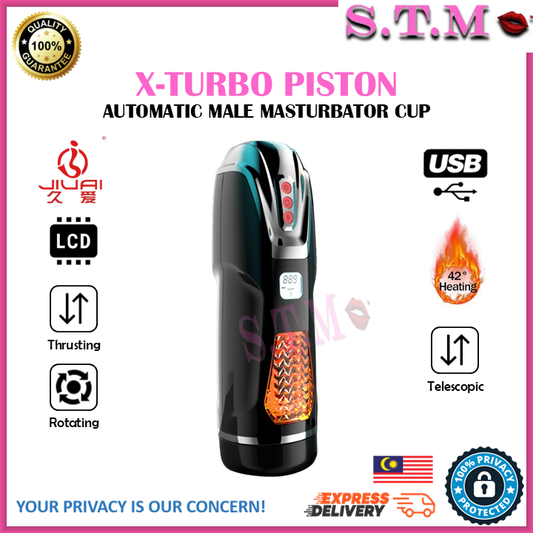 JIUAI Mecha Warlord Automatic Telescopic & Rotating 4 Languages Heating Male Masturbation Cup With Holder