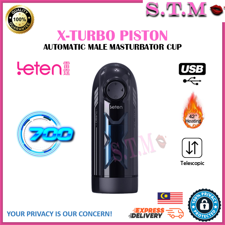 LETEN X-TURBO Male Masturbator Telescopic Piston Auto Heating Moan