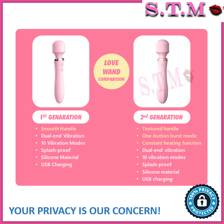 LILO "Love Wand" Dual-Head Vibrator Rechargeable Multi-Speed AV Massager for Women