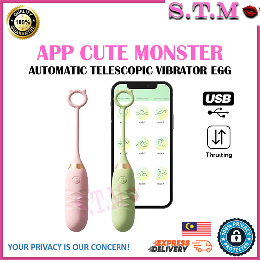 CUTE MONSTER App Control Automatic Telescopic Vibrating Egg with 12 Vibration Modes