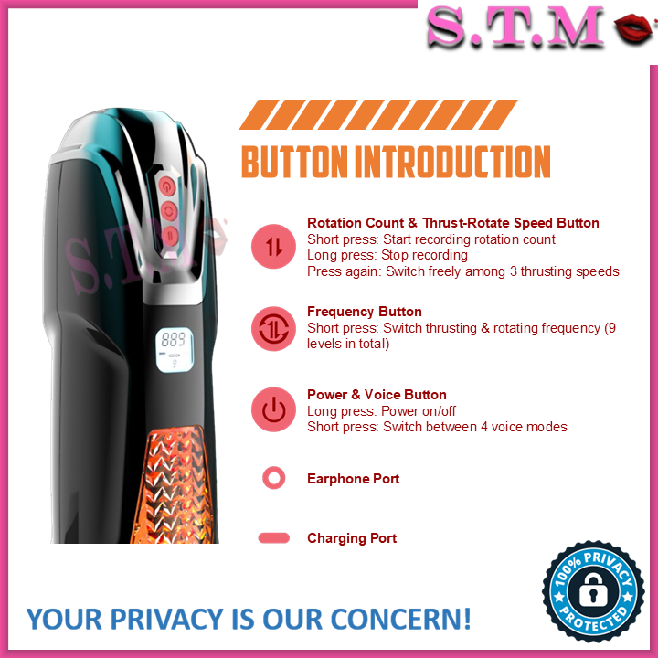 JIUAI Mecha Warlord Automatic Telescopic & Rotating 4 Languages Heating Male Masturbation Cup With Holder