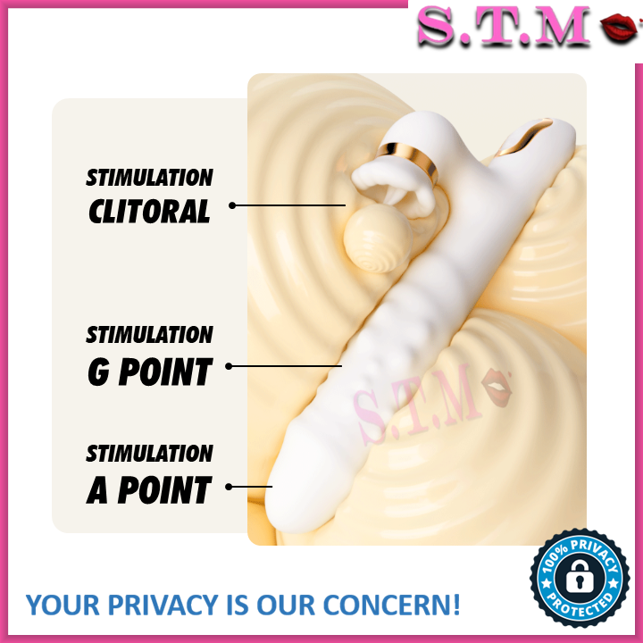 JIUAI BEAD SPIN Dual G Spot Clitoral Vibrator Thrusting & Rotating Dildo Shape AV Massager With Tongue Licking