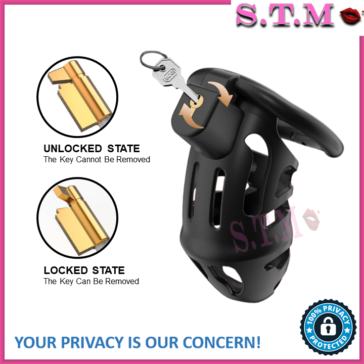 Male Chastity Cage Lightweight Resin ABS Cock Cage with 3 Ring Sizes