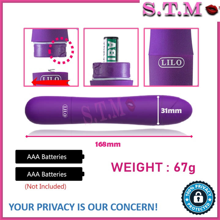 LILO Purple Stick G SPOT 5 Vibration Modes Bullet Vibrato AV Stick Massager