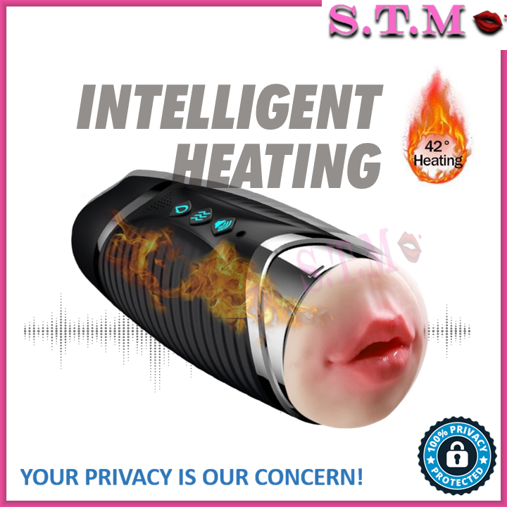 JIUAI Black Hole Dual Head Heating Function Masturbation Cup With Women Moaning Voice